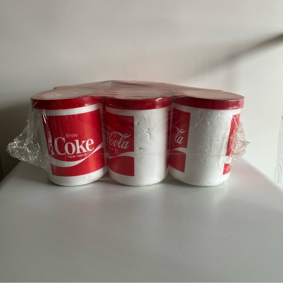 Vintage Coca-Cola Coke Foam Styrofoam Koozie Set of 6 Southwest Foam Molding Inc - Picture 1 of 8
